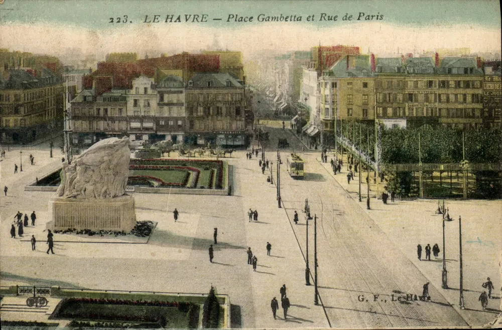 Le Havre — Place Gambetta und Rue de Paris — G. F., Le Havre - Vorderseite