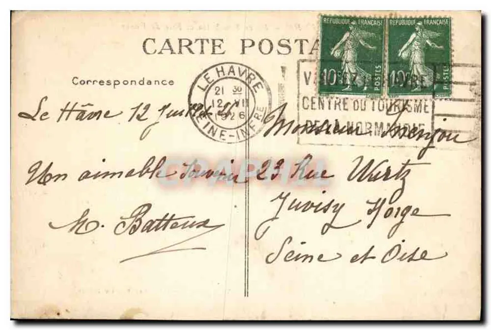 Le Havre — Place Gambetta und Rue de Paris — G. F., Le Havre - Rückseite