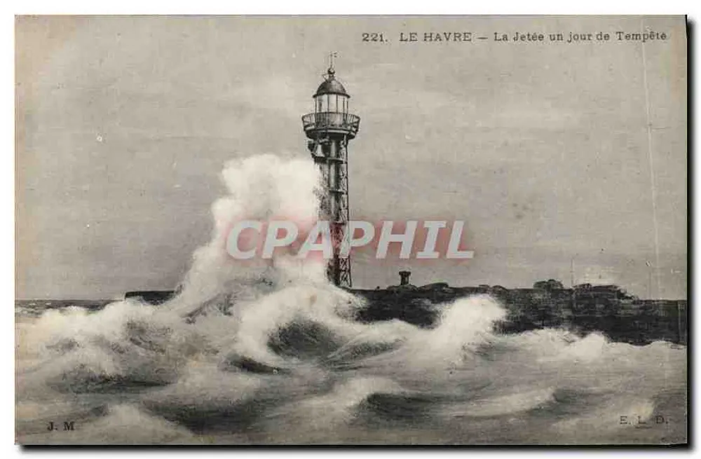 Le Havre — Die Mole an einem Sturmtag — J. M. Nr. 221 - Vorderseite