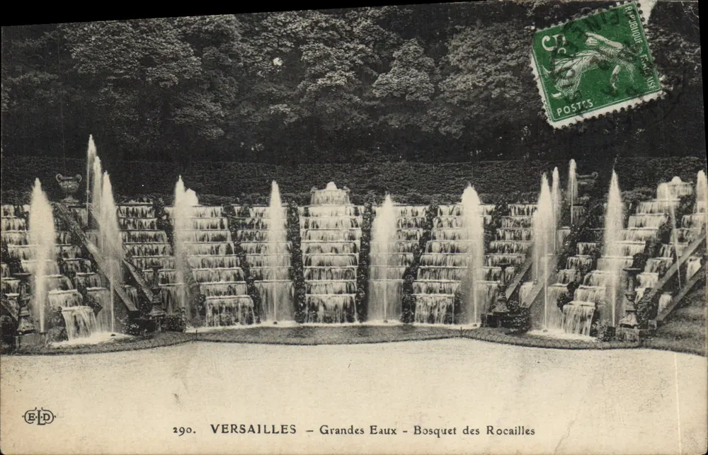 Versailles — Grandi Acque — Bosquet des Rocailles — Editore B.D. n°290 - Recto