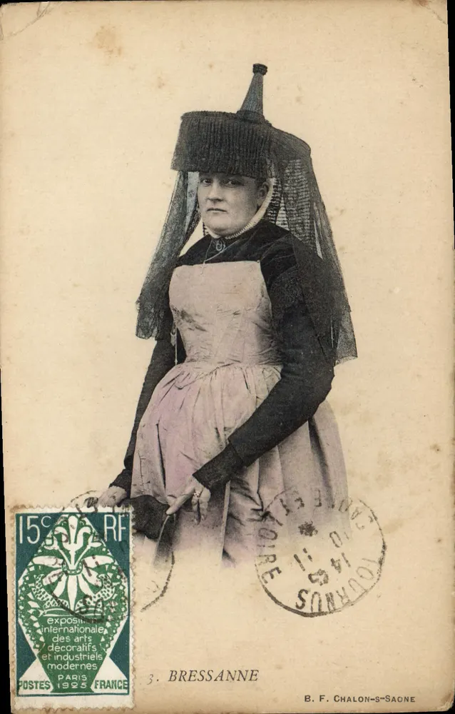 Bressanne — Międzynarodowa Wystawa Sztuki Dekoracyjnej i Przemysłowej, Paryż 1925 — B. F. Chalon-sur-Saône, nr 3 - Awers