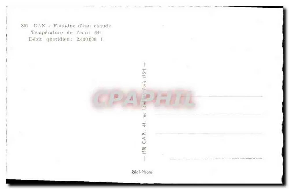 Dax - Fonte de água quente — C.A.P. Paris - Verso