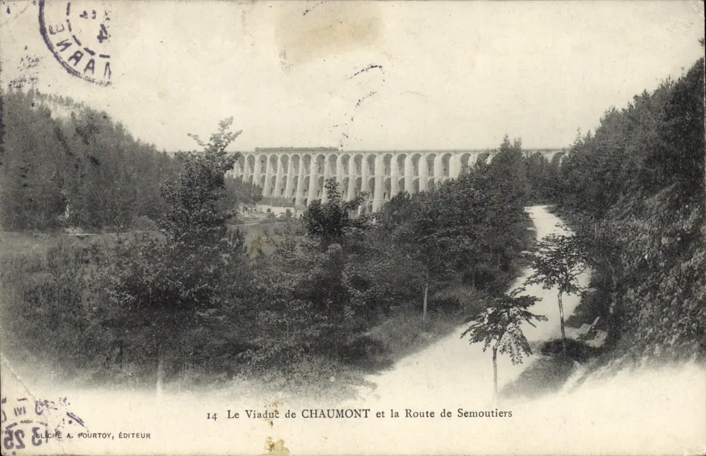 Der Viadukt von Chaumont und die Straße von Semoutiers — Verlag A. POURTOY, Nr. 14 - Vorderseite