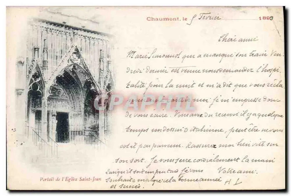 Portal der Kirche Saint-Jean — Chaumont — unbekannter Verlag, Seriennummer nicht sichtbar - Vorderseite