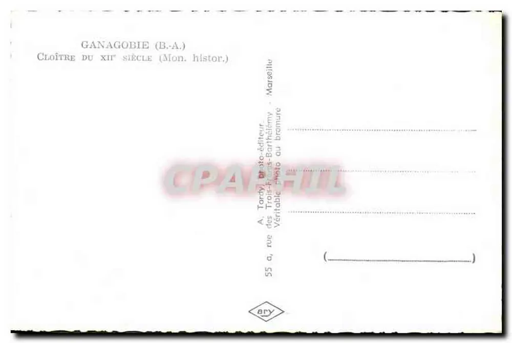Ganagobie (B.A.) — Cloître do XIIº século (Mon. histor.) — A. Tardy, Marselha - Verso
