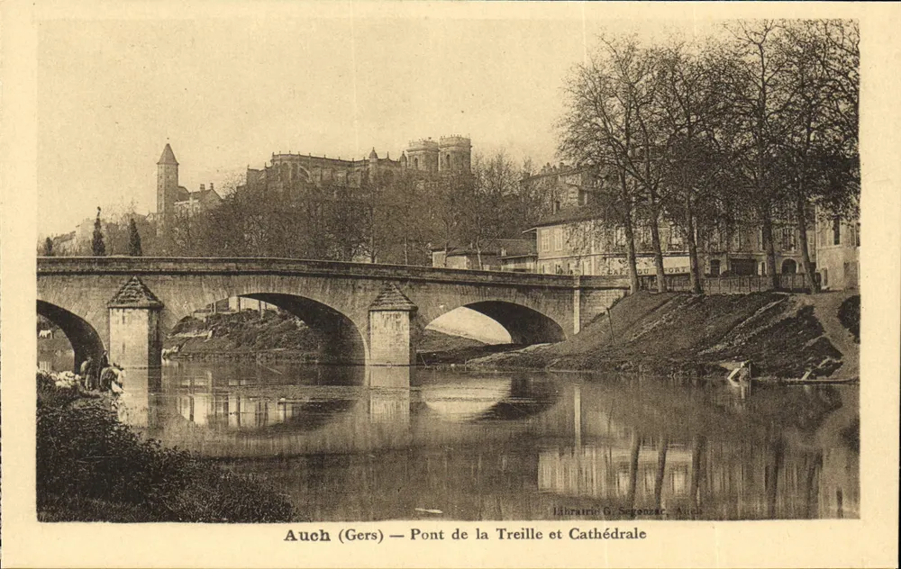 Auch (Gers) — Brücke der Treille und Kathedrale — Jährharr G. Segonnet, Auch - Vorderseite