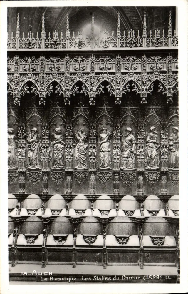 Auch - A Basílica - As Cadeiras do Coro (1529) - Lt. - Frente