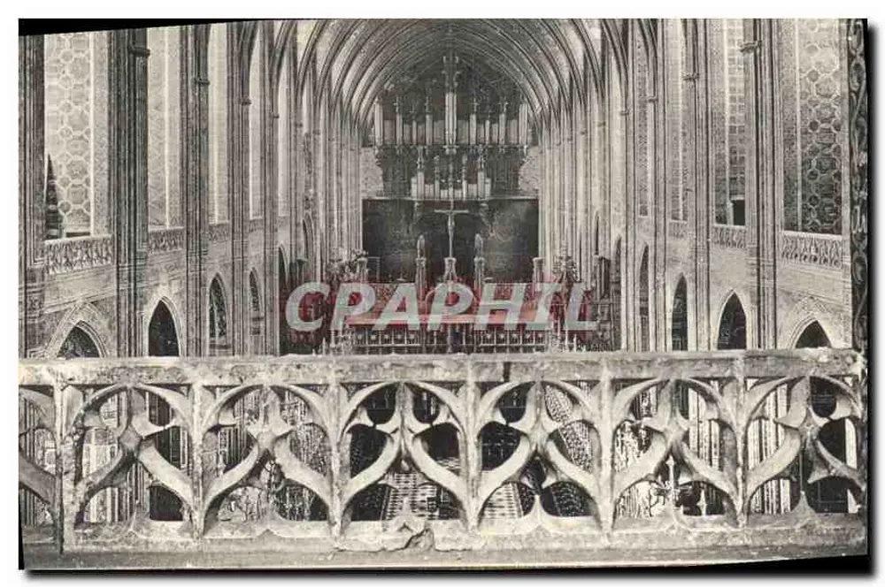 Interior da catedral de Albi — vista do altar e do órgão — editor Albi, Imp. Letellier, Paris - Frente