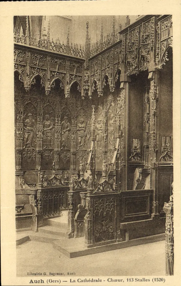 Auch (Gers) — La Cattedrale - Cappella, 113 sedie (1520) — Librairie G. Segonzac, Auch - Recto