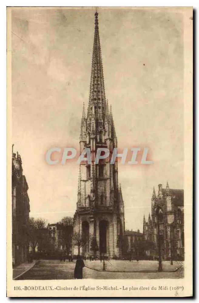 Bordeaux - Turm der Kirche St-Michel - Der höchste im Süden (108m) - Vorderseite