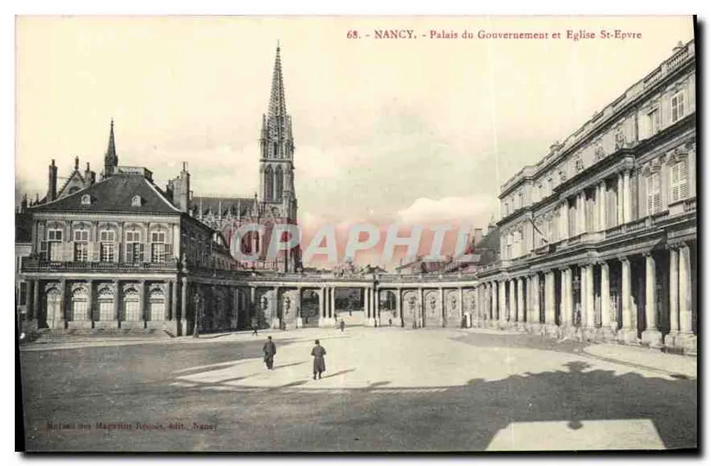 NANCY - Palast des Regierungs und Kirche St-Epvre — Verlag Maprins, NANCY, Nr. 68 - Vorderseite