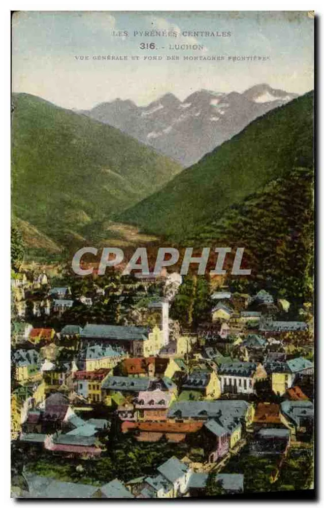 Luchon — Allgemeiner Blick und Hintergrund der Grenzberge — Die zentralen Pyrenäen 316 - Vorderseite