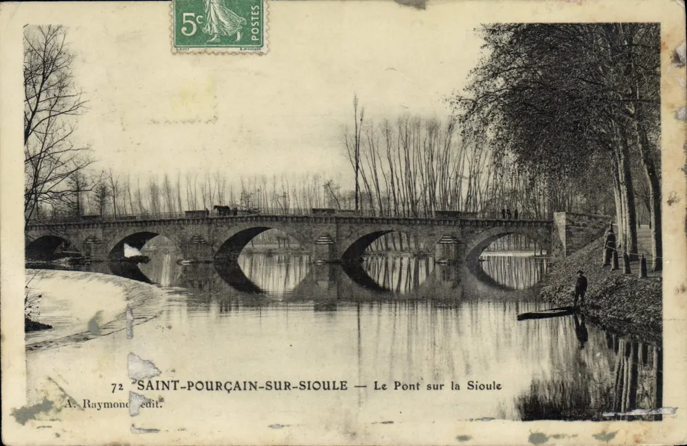Saint-Pourçain-sur-Sioule — Die Brücke über die Sioule — A. Raymond edit. 72 - Vorderseite