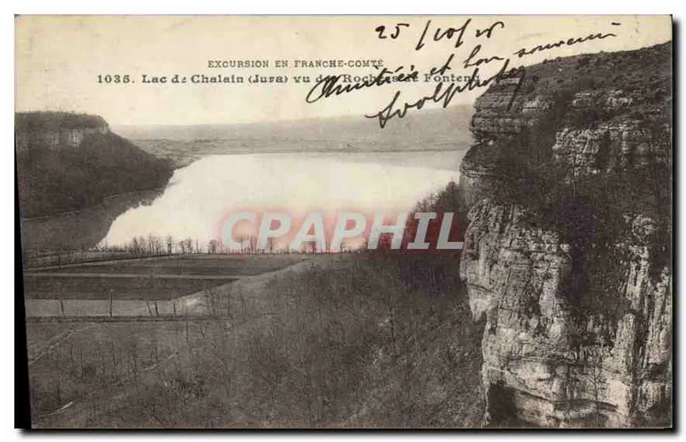 Lago de Chalain (Jura) — vista das Rochas de Fontenay — editor L. Gaillard-Frère, n° 1035 - Frente