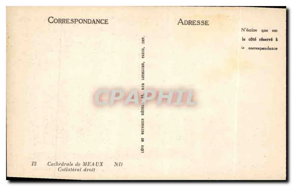 Catedral de Meaux — Lateral direito — Editor ND, n° I2 - Verso