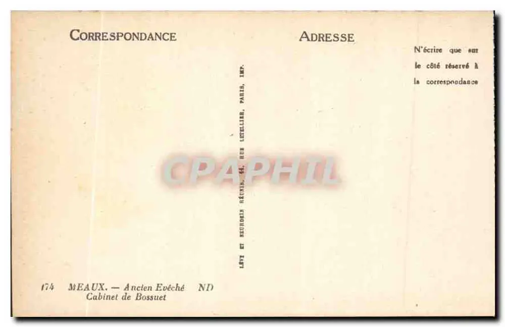 Meaux — Ehemaliges Bistum — Cabinet de Bossuet — Cabinet de Bossuet - Rückseite