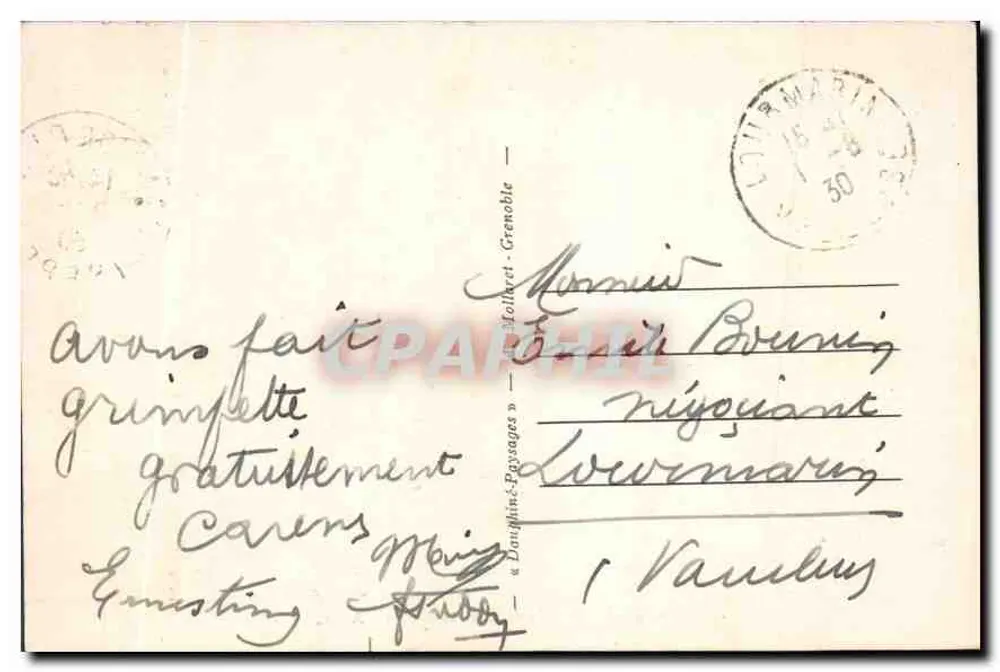 Dauphiné — Eisenbahn von La Mure — Passage der Rivoire und des Drac - A.M. - Rückseite
