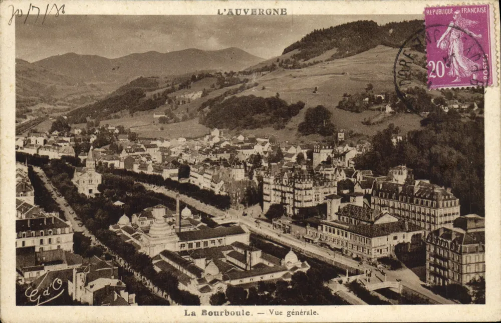 La Bourboule — Vista geral — Editor J. Goutranges, Puy-de-Dôme - Frente
