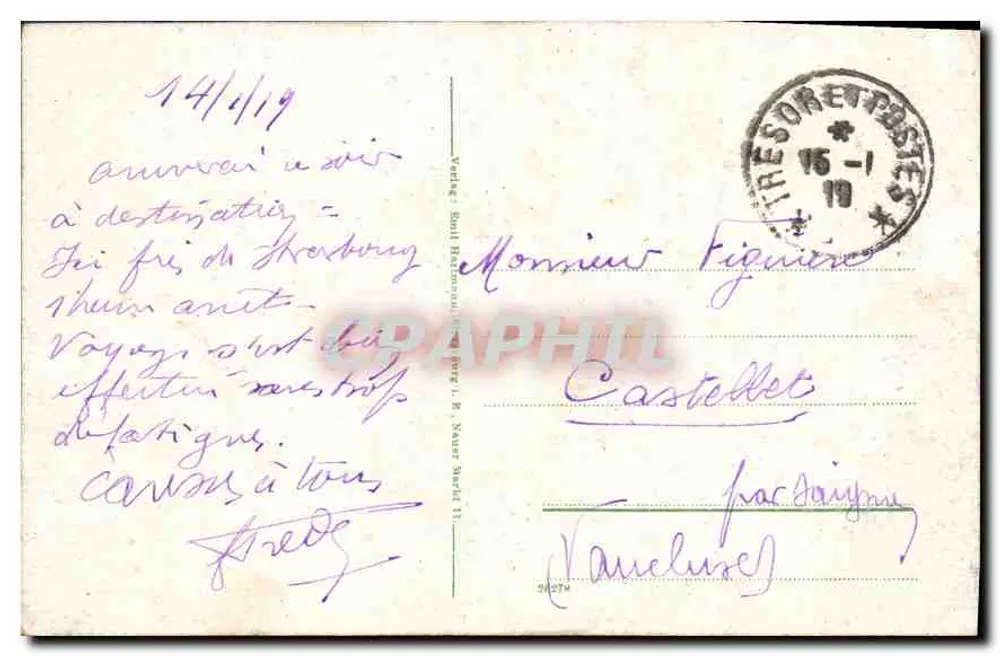 Estrasburgo — A Catedral — editor: Emil Hettmann & Cie, n° 11 - Verso