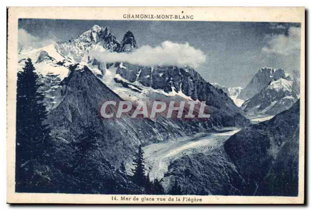 Chamonix-Mont-Blanc — Mer de glace von der Flégère aus — G. Tairraz, phot.-édit., Chamonix-Mont-Blanc - Vorderseite