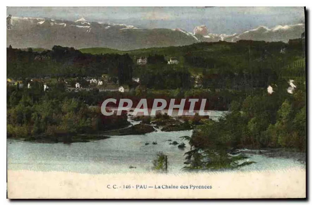 A Cadeia dos Pirineus — Pau — C.C. 146 — Graphphil - Frente