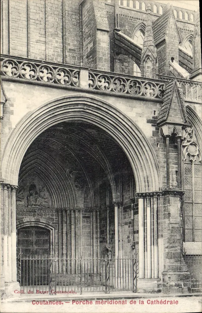 Coutances — Südpforte der Kathedrale — Sammlung des Coutances-Bazaars - Vorderseite
