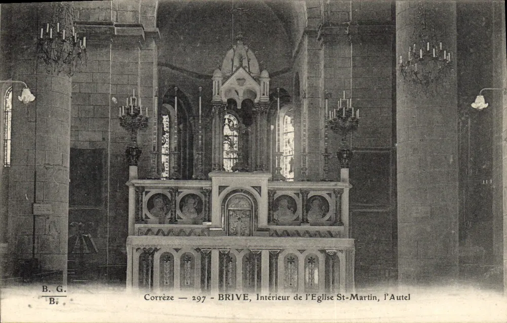 Brive, Innenansicht der Kirche St-Martin, der Altar — B.G. — Nr. 297 - Vorderseite