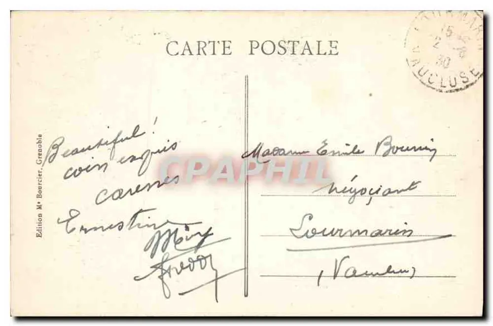 Uriage-les-Bains — Thermalbad und Schloss — Edition Mr Bourcier, Grenoble, Nr. 567 - Rückseite