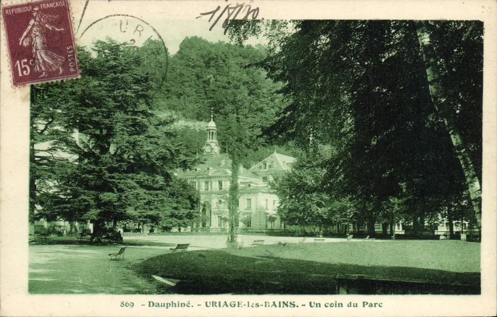Uriage-les-Bains — Ein Eckbereich des Parks — Edition M. Boaracer, Grenoble - Vorderseite