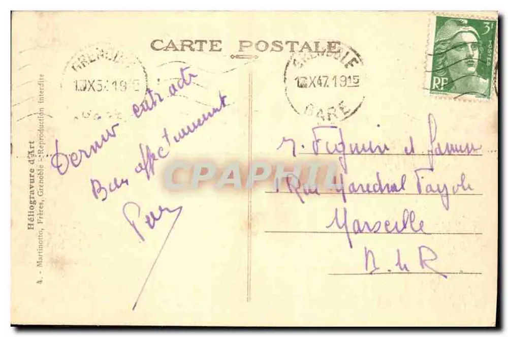 Grenoble - Das Palast der Gerechtigkeit - Die Isère und der Moucheotte - Marf - Rückseite