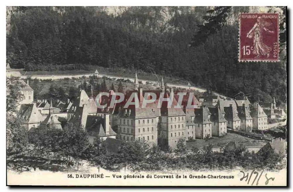 Dauphiné — Allgemeiner Blick auf das Kloster Grande-Chartreuse — Verlag Clavy, Nr. 56 - Vorderseite