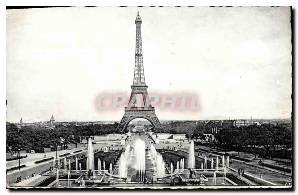 Paris — Fontänen des Palais de Chaillot und die Eiffelturm — C. F. I. R. Arts Photomécaniques, Paris - Vorderseite