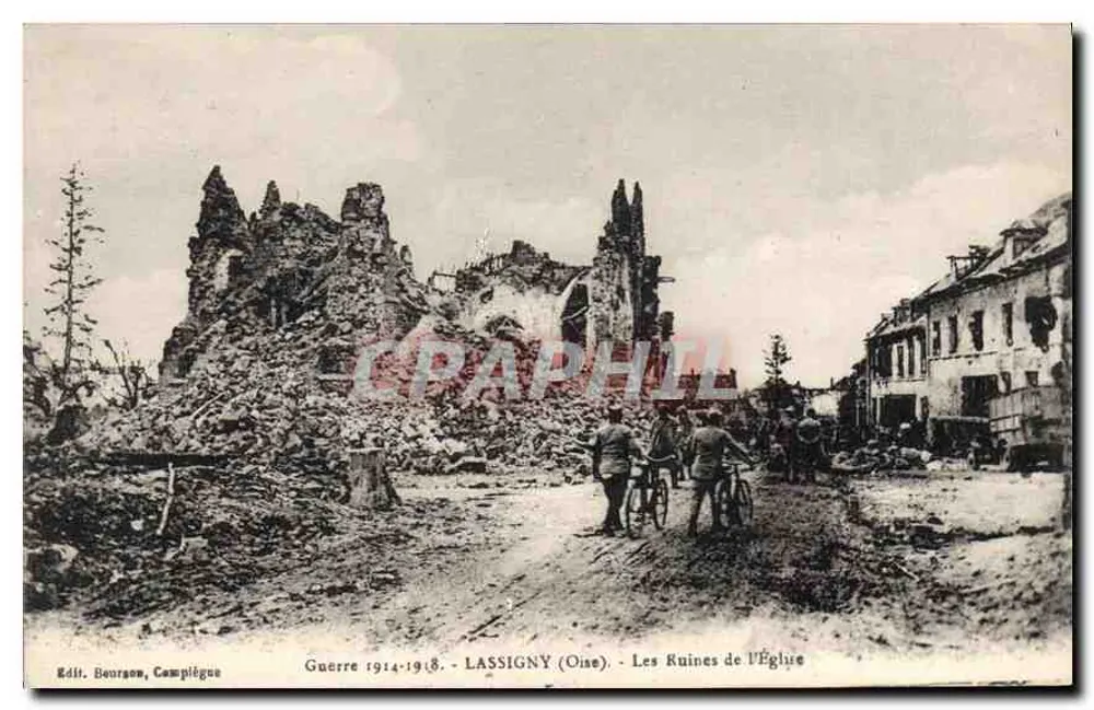 LASSIGNY (Oise) — Die Ruinen der Kirche — Édit. Bourson, Campiègue - Vorderseite