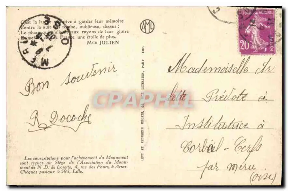 Notre-Dame-de-Lorette — Die Turm und die Kapelle — Cordonnier, Arch. Ecke, Skulpt. - Rückseite