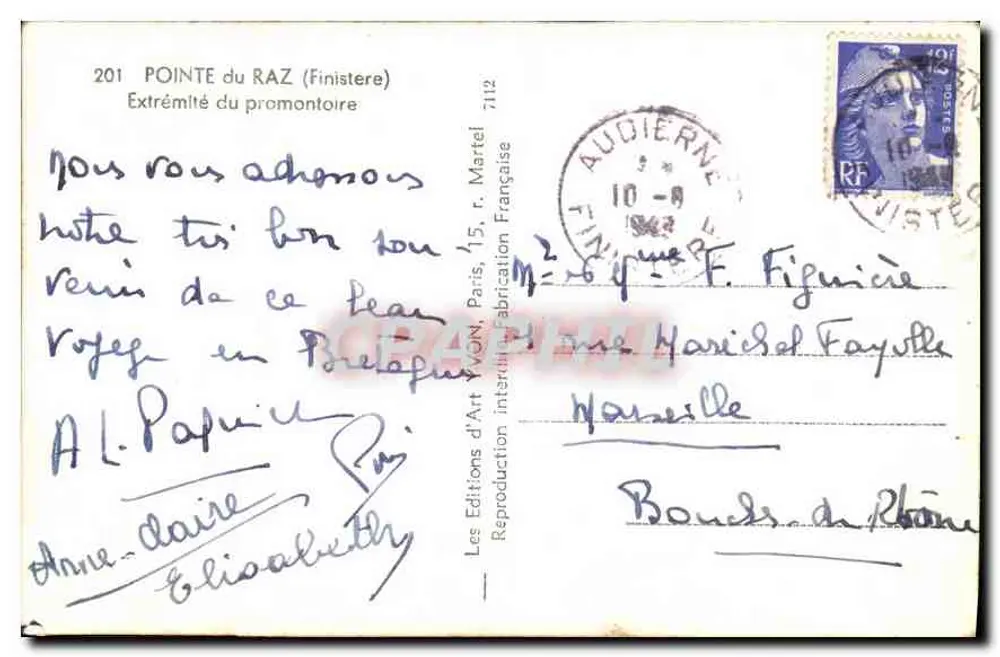 Ponta do Raz — Extremidade do promontório — Les Editions d'Art Yvon, Paris, n°201 - Verso