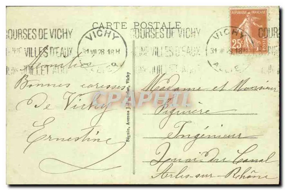 Vichy — Marquise und Theater des Casinos — Ideal, n° 317 - Rückseite