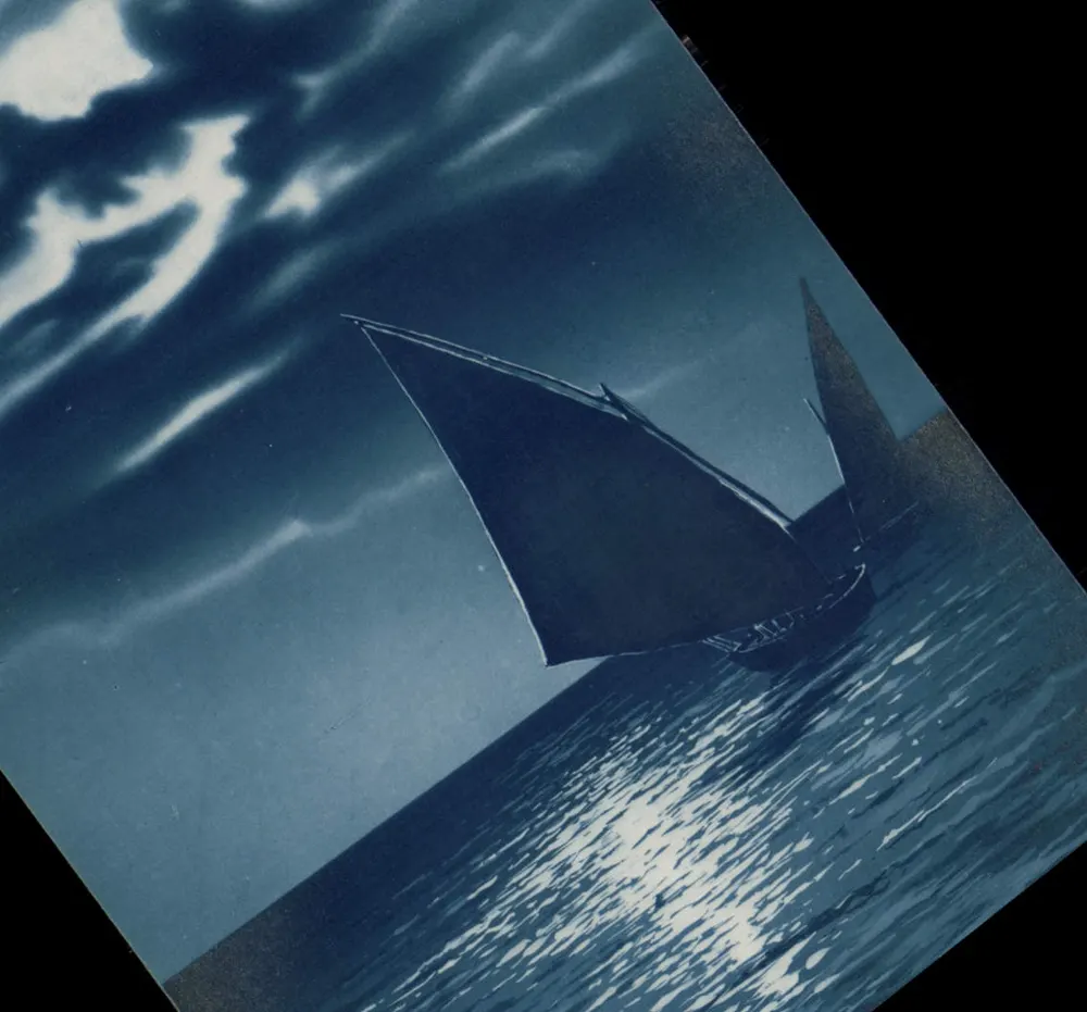 Embarcação a vela — cena marítima — editor não visível - Frente