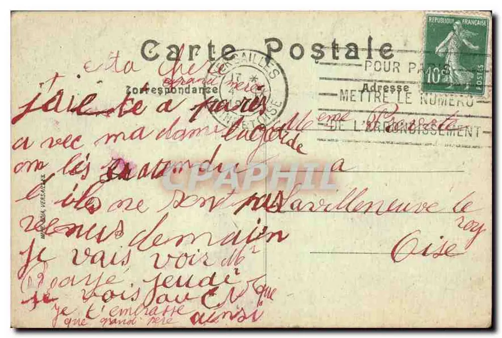 Versailles — Porta do Hameau de Trianon — n°110 - Verso