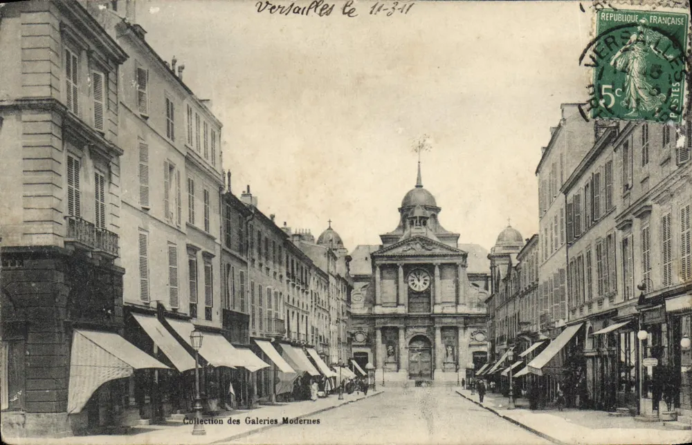Versailles — Place de la Mairie z kościołem — Collection des Galeries Modernes - Awers
