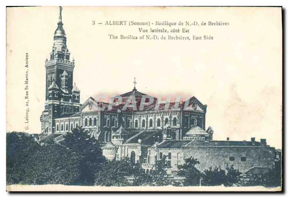 Albert (Somme) — Basilika N.-D. de Brebières, seitliche Ansicht von Osten — G. Lealong, Amiens - Vorderseite