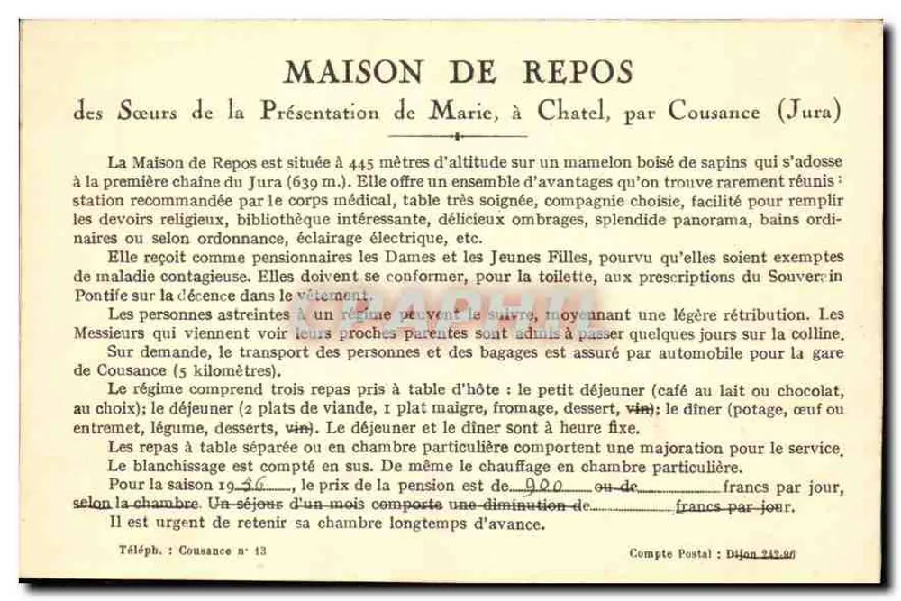 Châtel-le-Couvent (Jura) — Links, das Maison de Repos - Rückseite