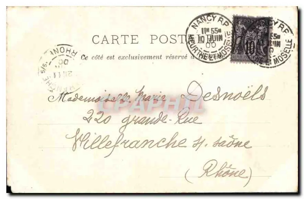 Nancy — Igreja de São Pedro — Fototipia J. Loyer, n°62 - Verso