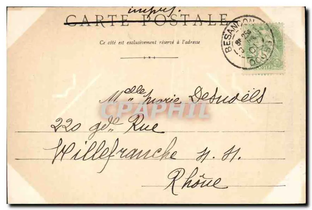 Innenansicht der Kirche der Madeleine — Besançon — Verlag E. Failliant, 103, Grande-Rue - Rückseite