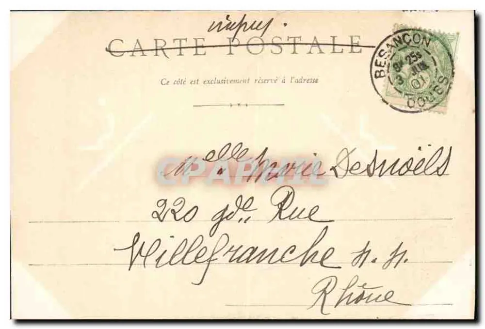 Kirche St-Ferjeux, nahe Besançon — architektonische Ansicht — Verlag Guillet, Seriennummer nicht sichtbar - Rückseite