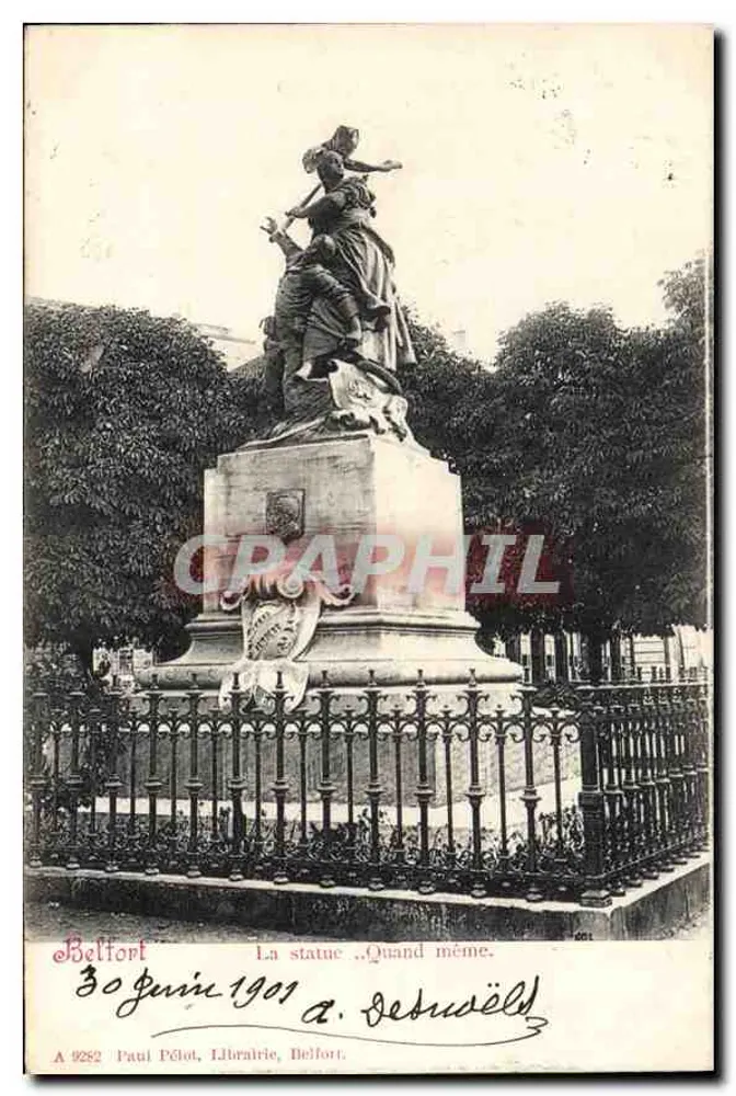 Belfort — A estátua « Quand même » — Paul Pélot, Livraria, Belfort, n° A 9282 - Frente