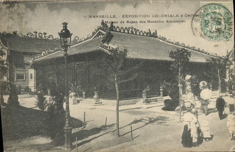 Marseille — Kolonialausstellung in Cochinchina — Unterkunft für angestammte Annamiten - Vorderseite