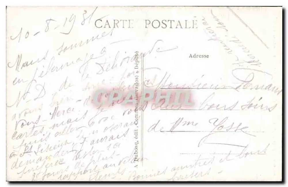 Innenansicht der Basilika N.-D. de LA DÉLIVRANDE (Calvados) — A+D 19 — Verlag A. Tuberos - Rückseite