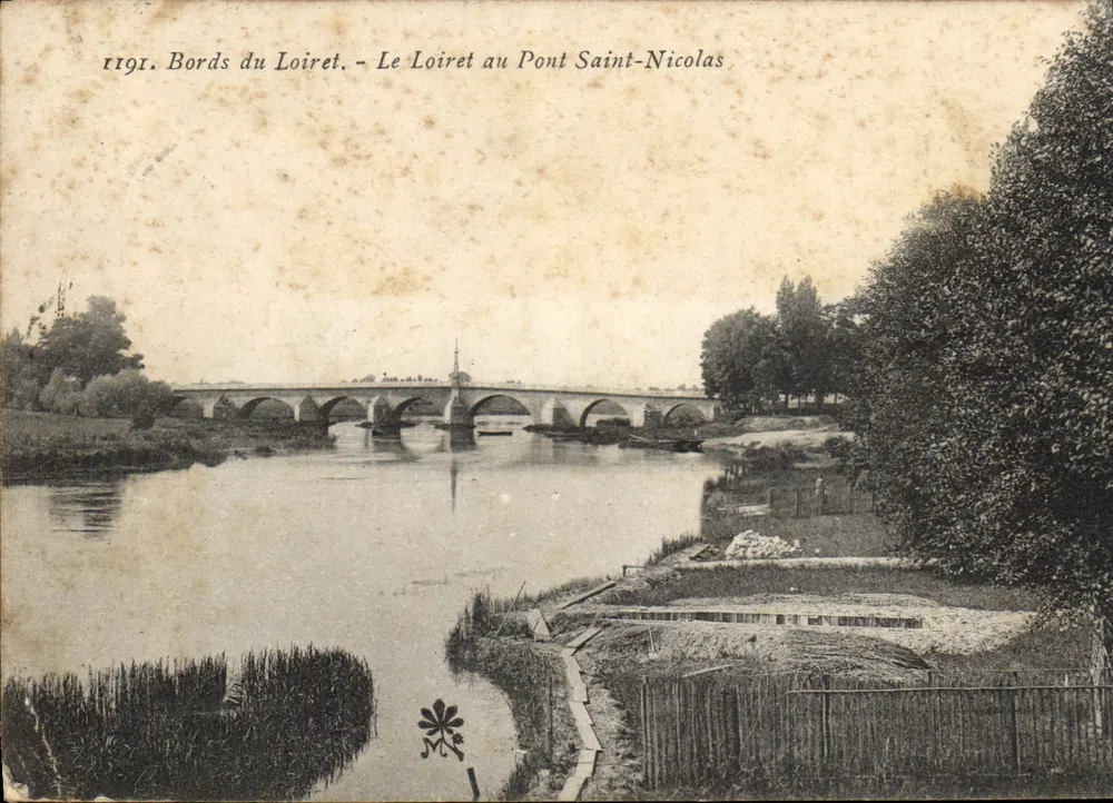 Ufer des Loiret — Der Loiret am Pont Saint-Nicolas — unbekannter Verlag, Seriennummer 1191 - Vorderseite