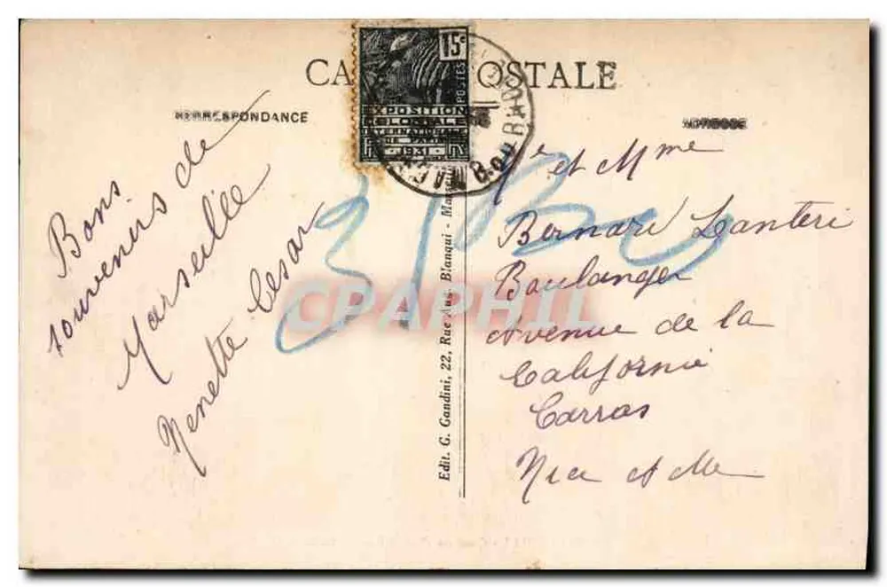 Marseille - Quai du Port und Pont Transbordeur — Mireille, n°62 - Rückseite