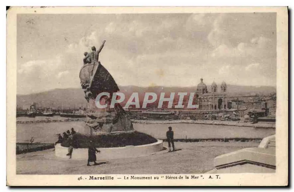 Marseille — Denkmal für den "Helden des Meeres" — A. T. - Vorderseite